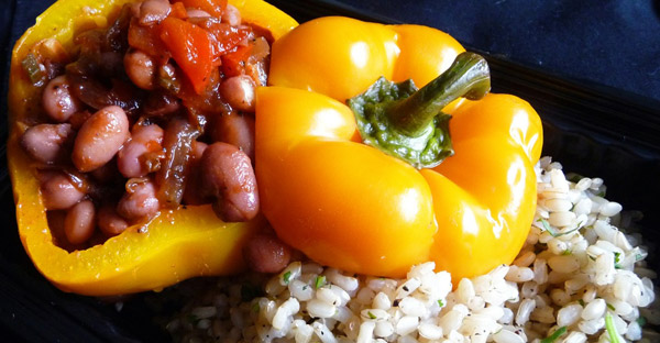 Mexican Chili Bean Stuffed Peppers
