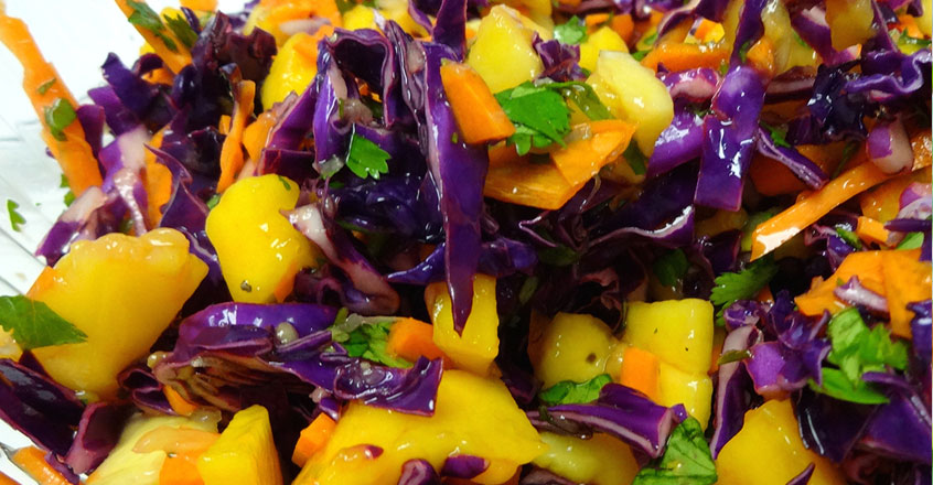 Red Cabbage and Mango Slaw