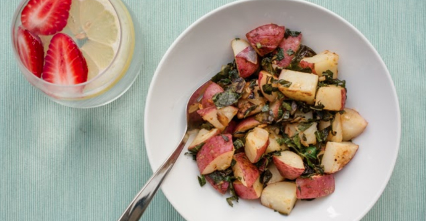 Red Potatoes With Greens Recipe - Center for Nutrition Studies