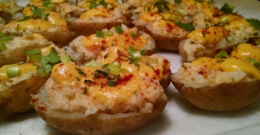 Cáscaras de papa veganas rellenas