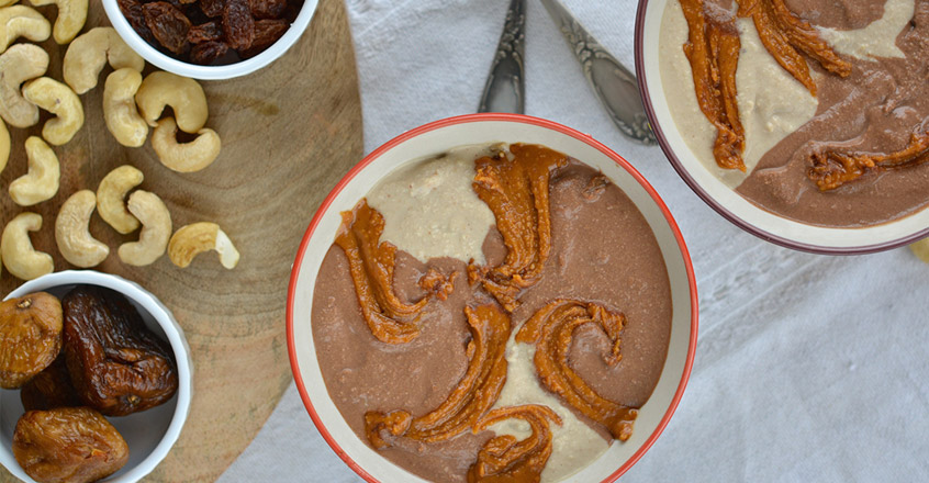 Postre de pastel de queso de marañones y tofu