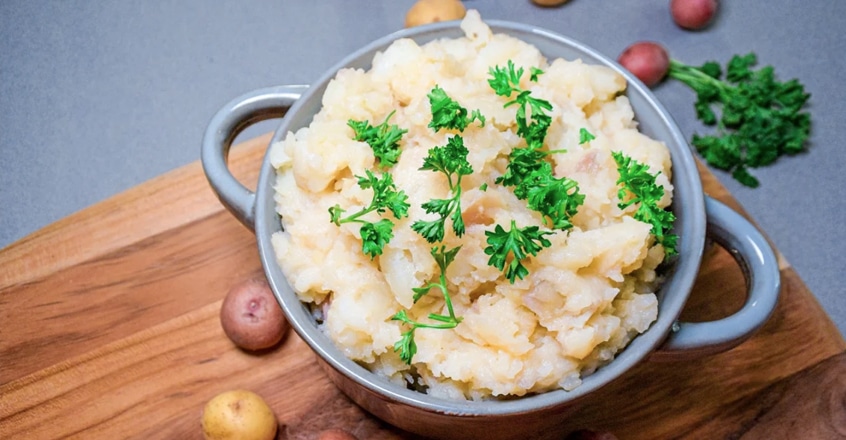 Papas majadas con ajo