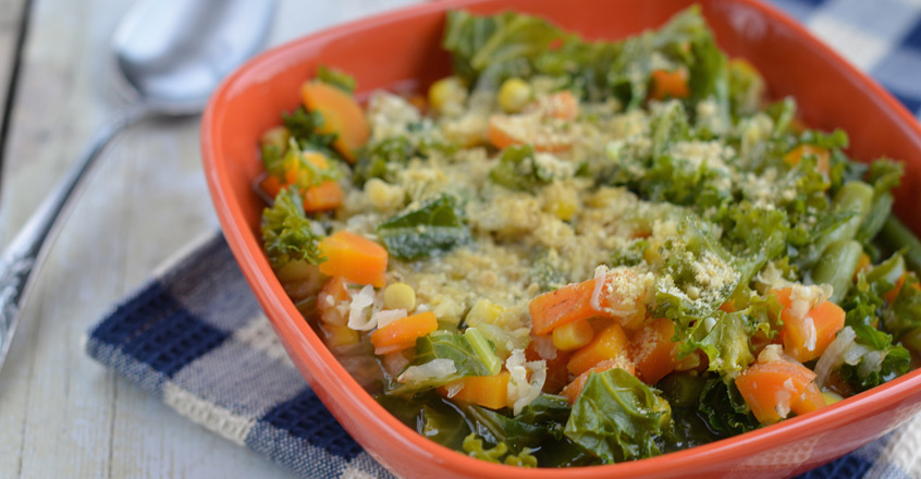 Sopa de kale y lentejas