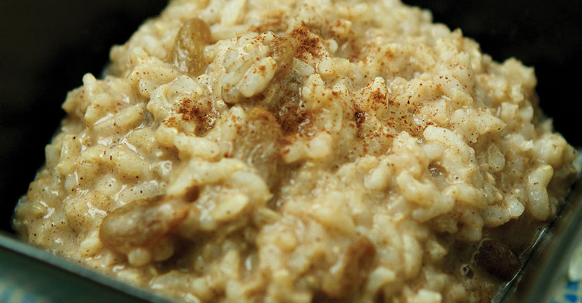 Pudín de arroz hecho en estufa