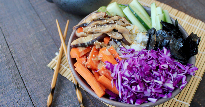 Tazón de sushi vegano