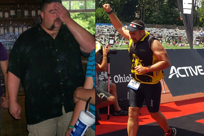 Ironman & ultrarunner Tim Kaufman before and after losing weight on a plant-based diet