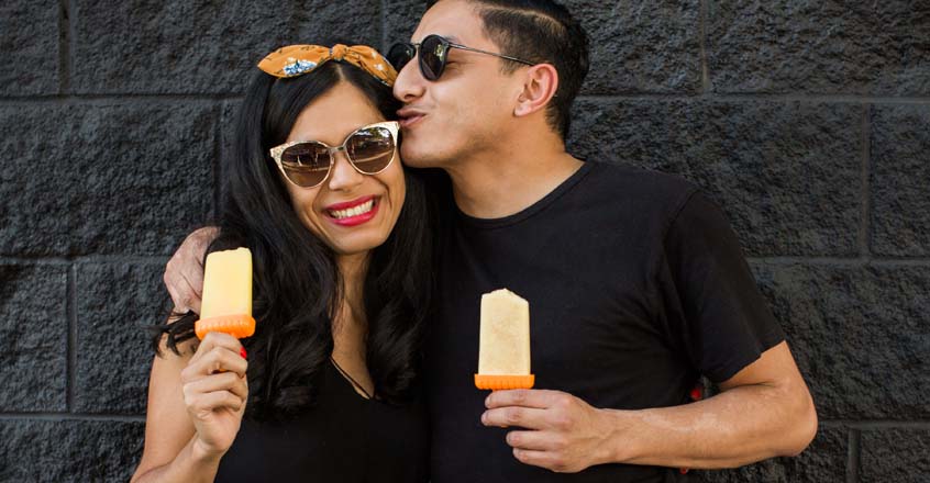 Paletas cremosas de naranja