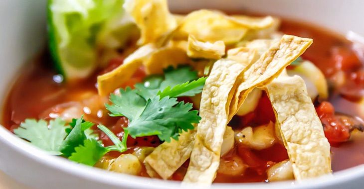 Vegan Tortilla Soup with Hominy