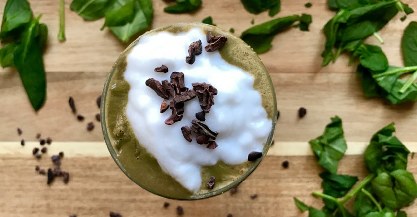 Batido Shamrock de moca y menta vegano