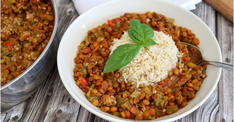 Creole Okra and Lentil Stew