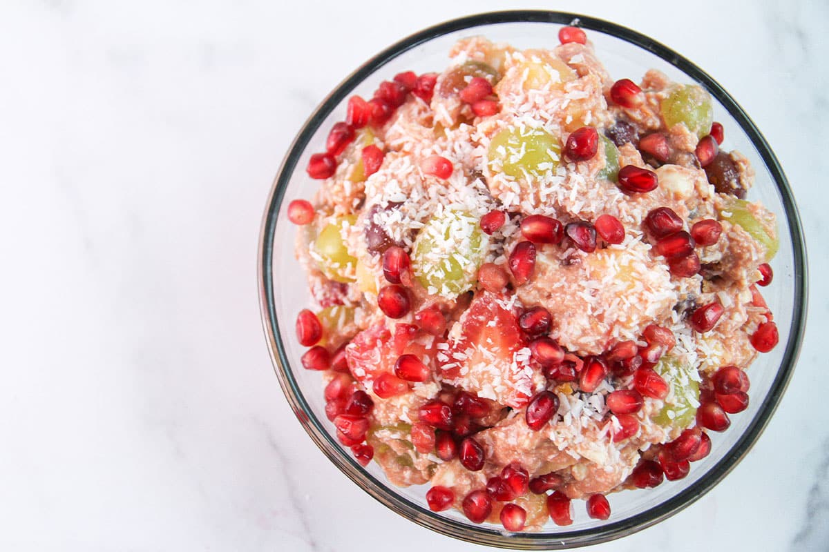 ensalada de frutas con ambrosía